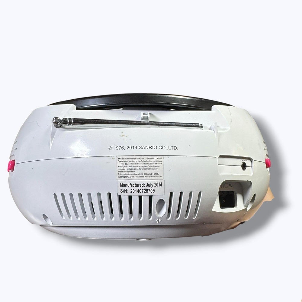 Hello Kitty CD Player Boombox Radio White Pink 2014 KT2026MBY Sanrio Rare *READ - Picture 6 of 12